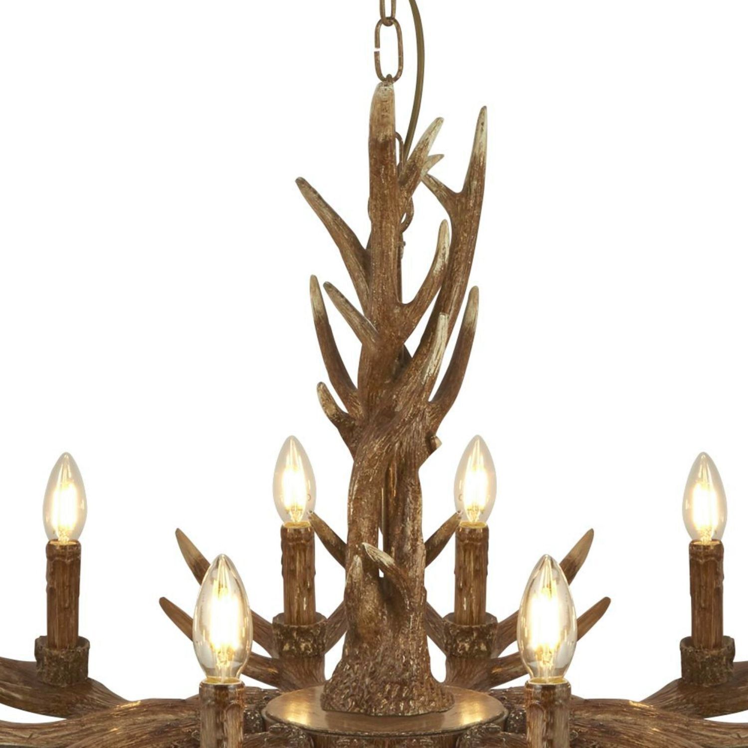 Lustre Rustique Bois de Résine Ø 108 cm grand