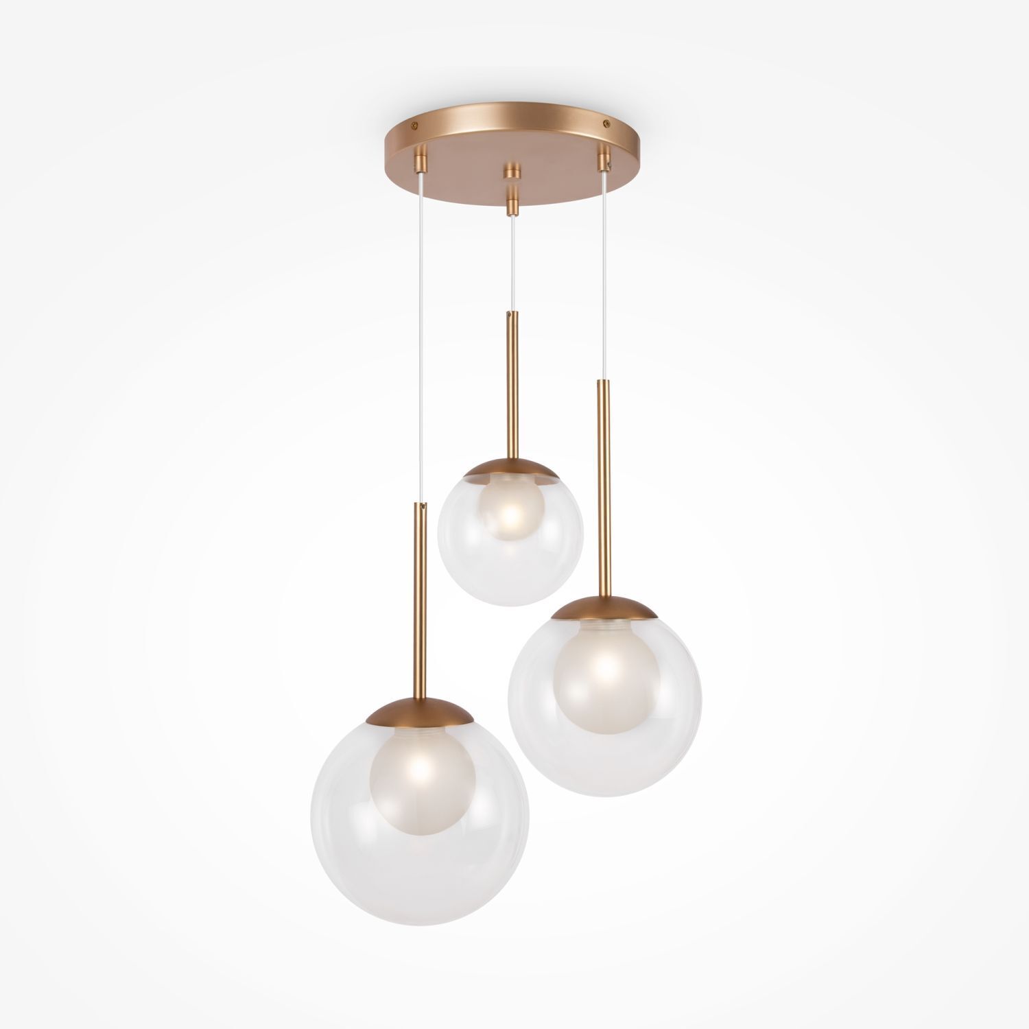 Lampe à suspendre métal verre G9 ronde D : 40 cm en or CORA