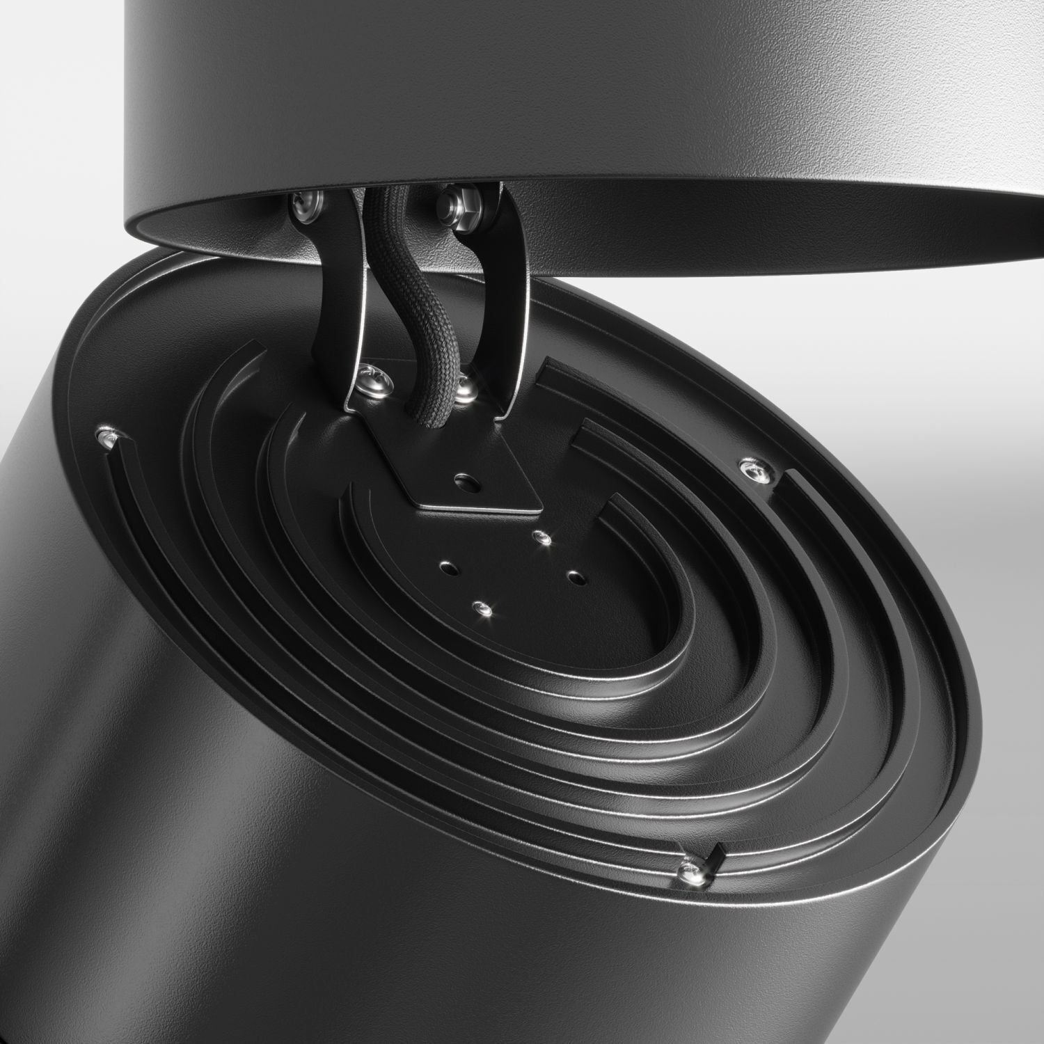 LED Deckenspot schwenkbar Metall Schwarz B:10 cm 3000 K Lautsprecher, Kabel, Metallkonstruktion, Gehäuse, Scharnier