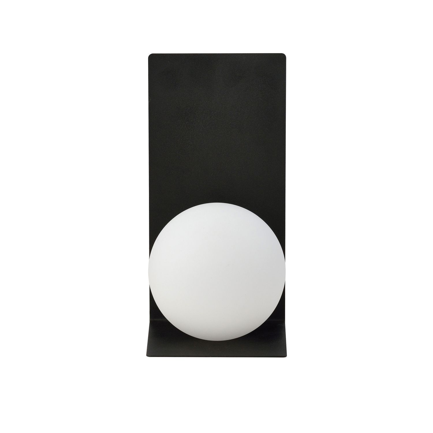 Applique murale verre métal H : 30 cm noir blanc E14 Abat-jour sphérique