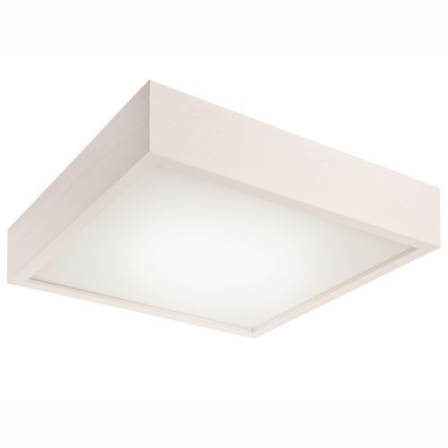 Plafonnier LED Blanc Bois Angulaire Salon