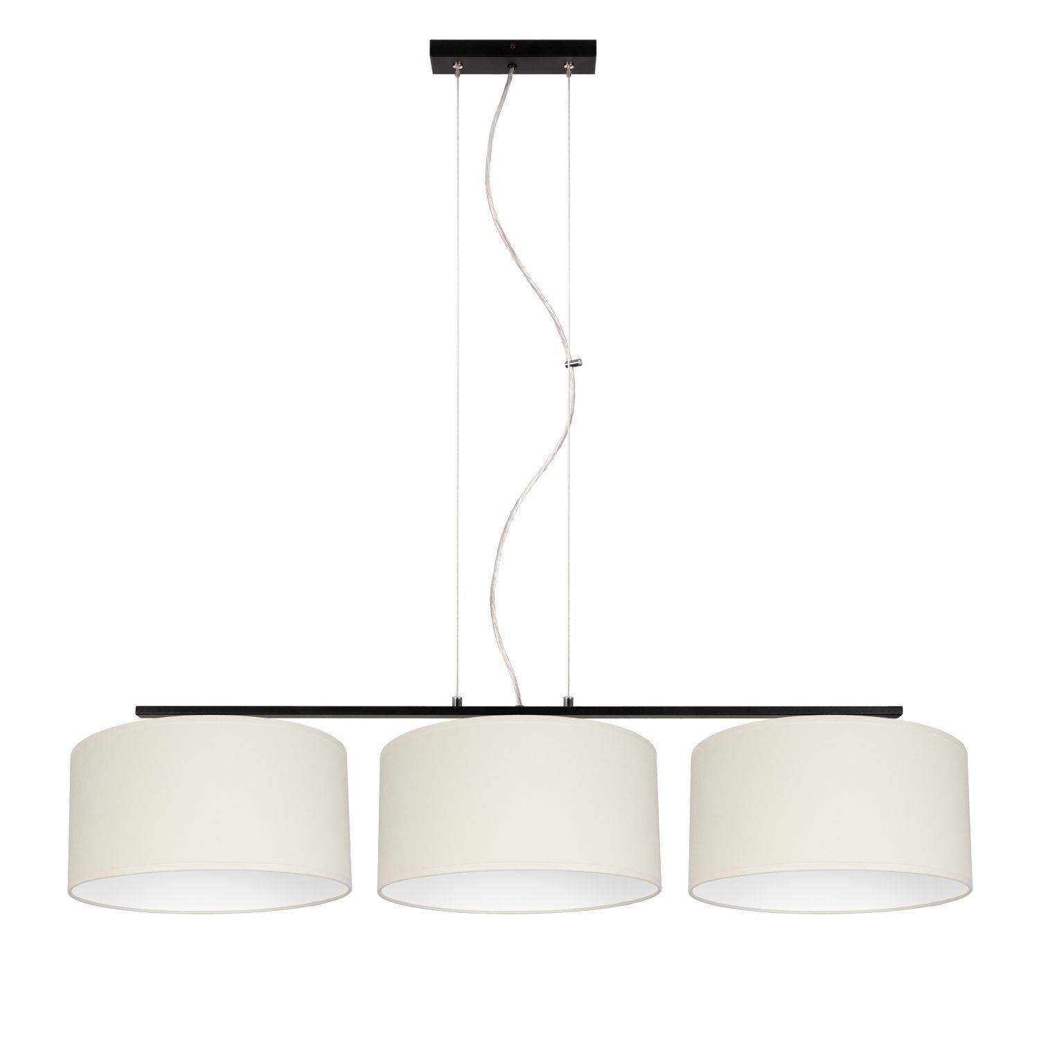 Blendarme Lampe à suspendre Tissu Noir Ecru E27 L:100 cm