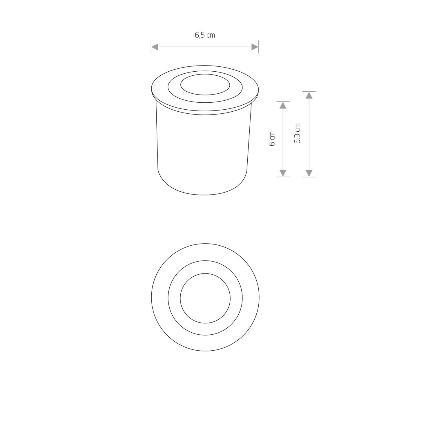 LED encastré de sol Ø 6,5 cm IP65 noir 3000 K 120 lm