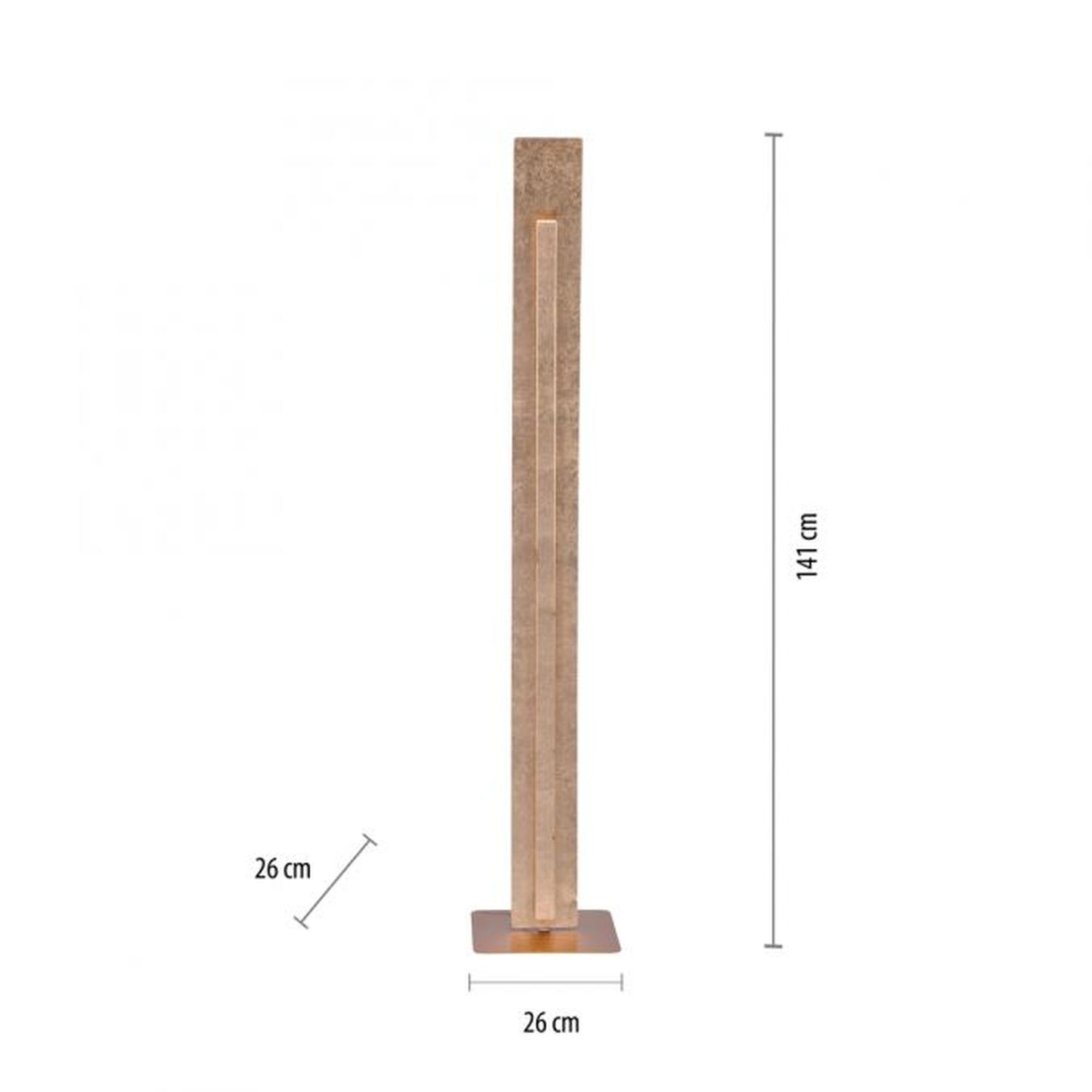 Elégant lampadaire LED blanc chaud 141 cm en feuille d'or