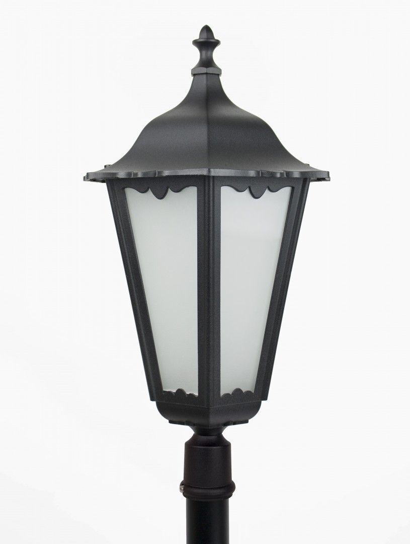 Lampadaire noir sur poteau 1,9-2,9m Rustique IP43 E27