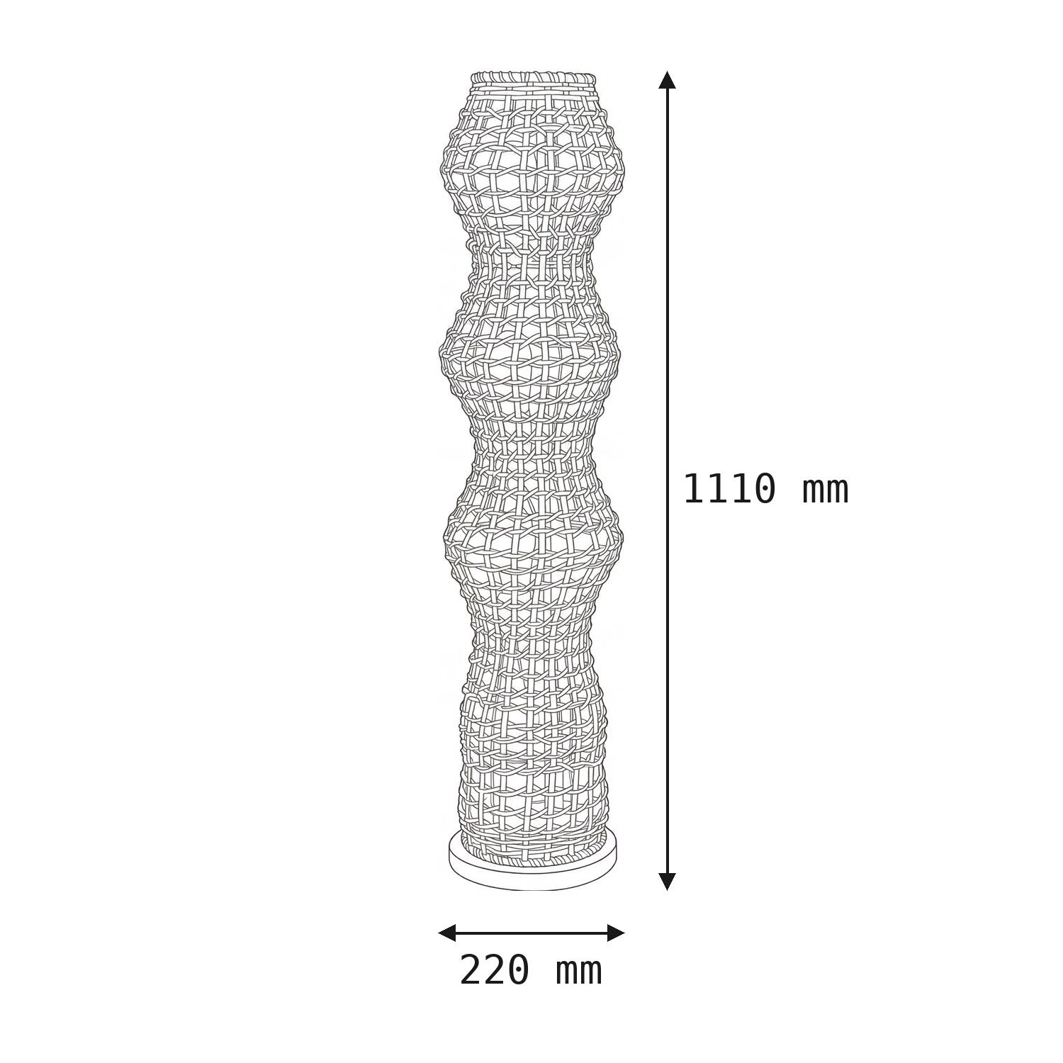Stehlampe Rattan Natur 111 cm 4-flmg E27 Skandinavisch Stehlampe Rattan Natur 111 cm 4-flmg E27 Skandinavisch