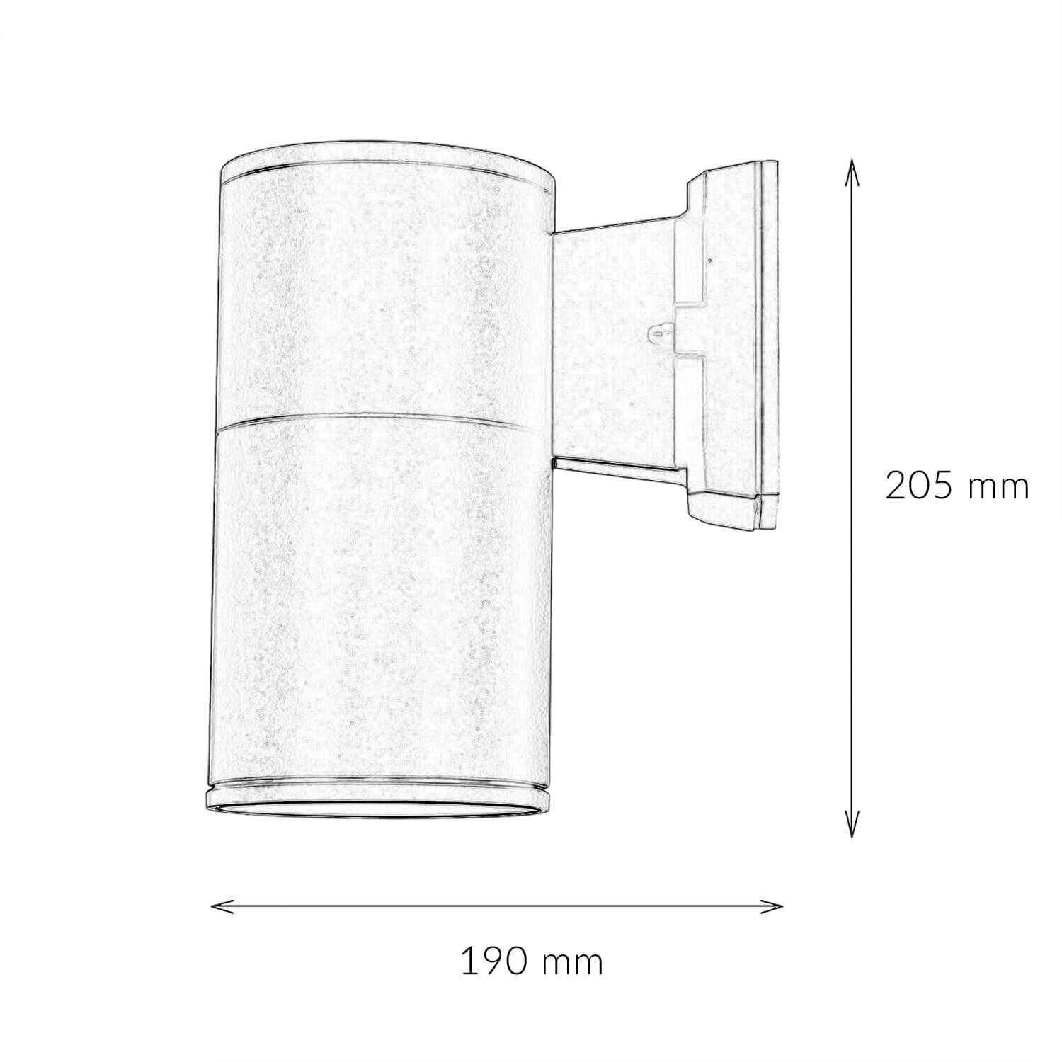 Außen Wandleuchte Anthrazit IP44 E27 Ø11cm H:21cm Zylinder, Pokal, Band