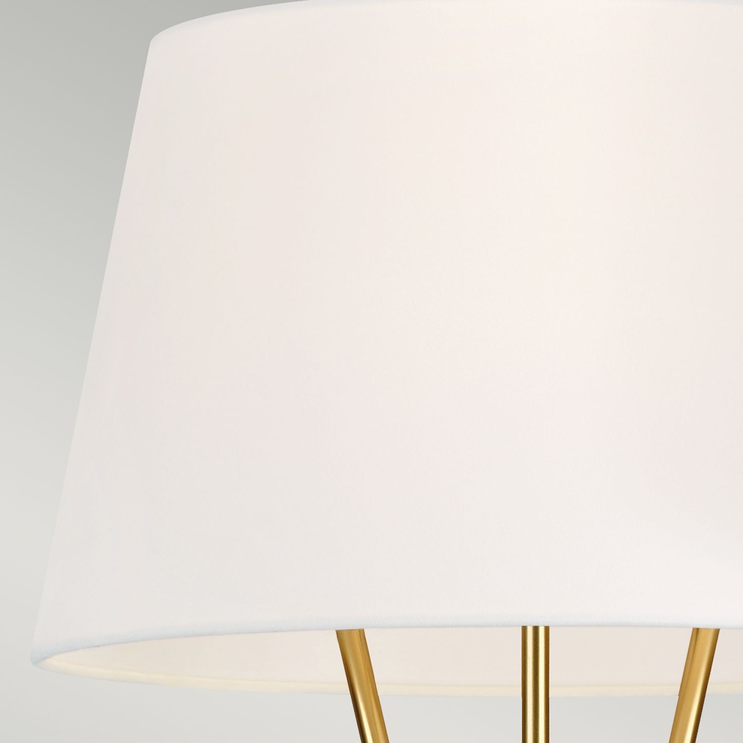 Lampadaire tripode Blanc Laiton 140 cm Tissu Métal