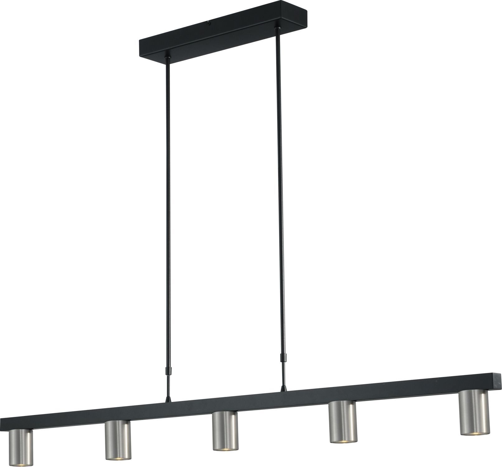 Lampe à suspendre Noir Nickel 130 cm de large Métal Salle à manger