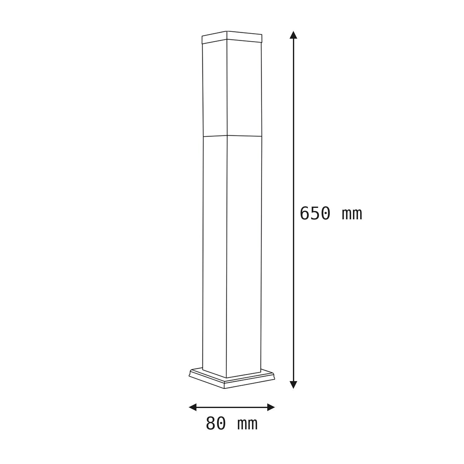 turm, säule, 650mm, 80mm, maß