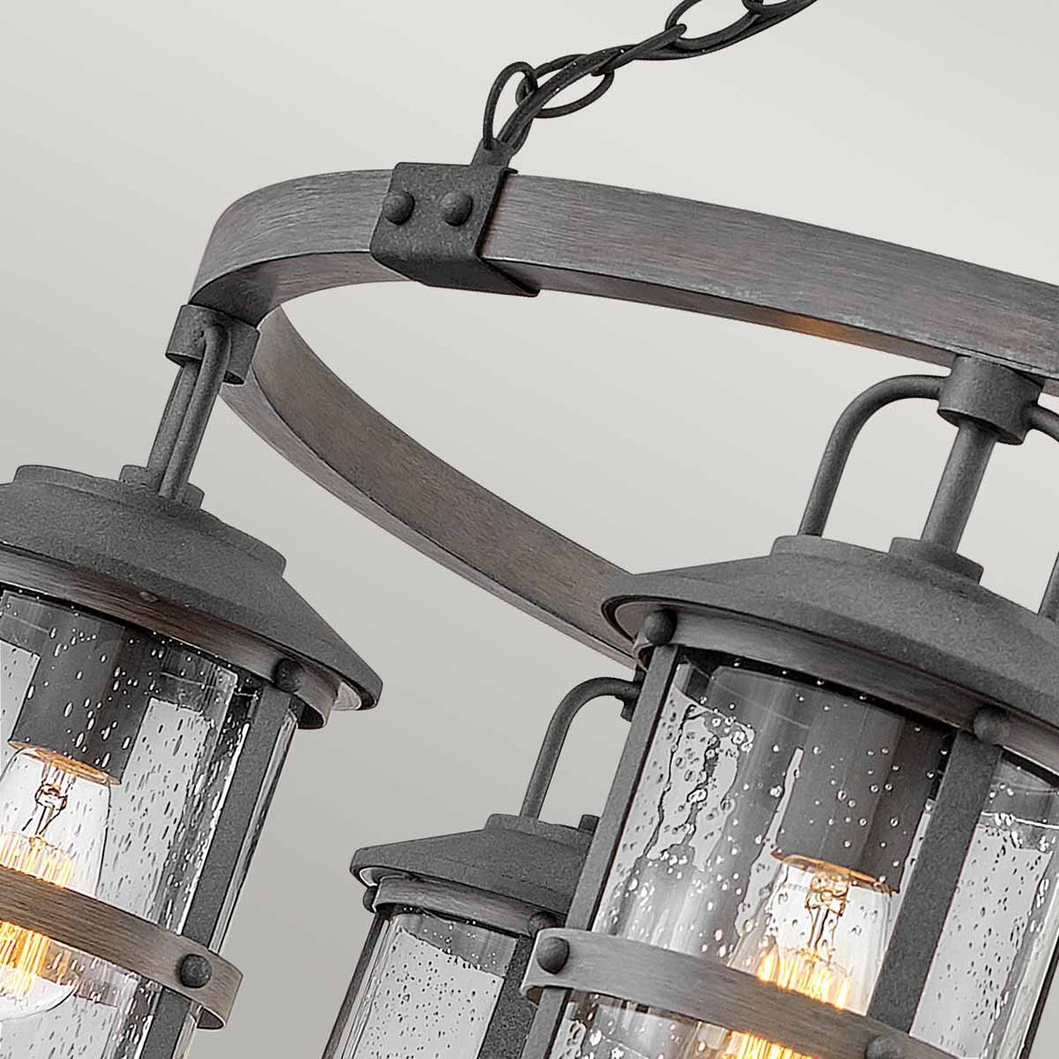 Suspension extérieure ronde Ø 94,9 cm verre alu E27 IP44