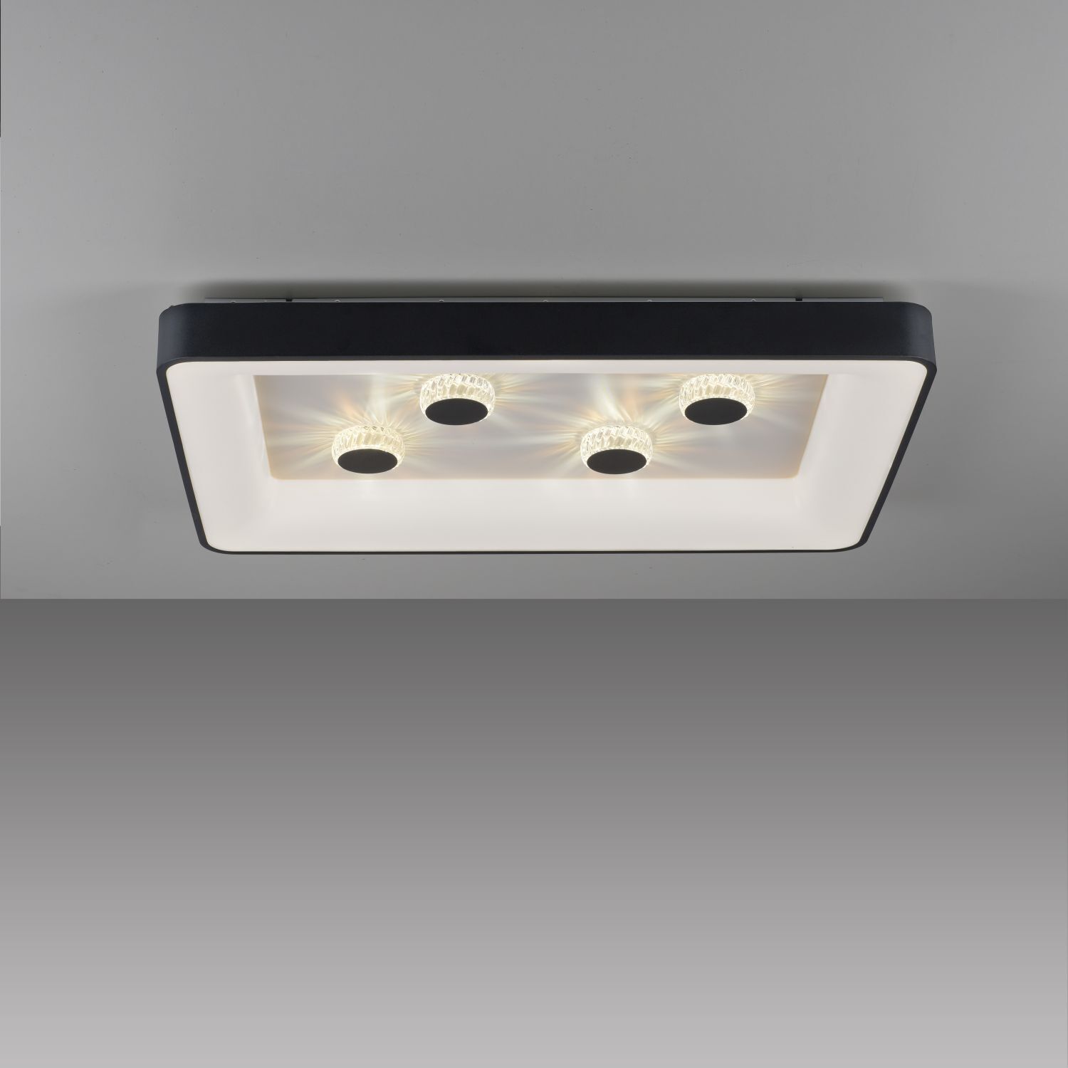 Plafonnier LED noir 2700-5000 K 6295 lm dimmable Deckenleuchte, Leuchte