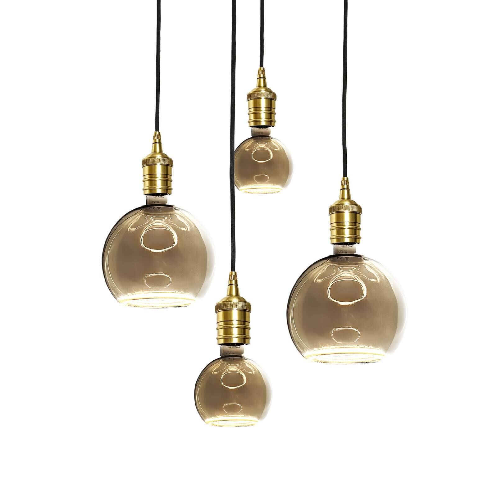 Suspension à 4 flammes E27 D : 40 cm laiton fer