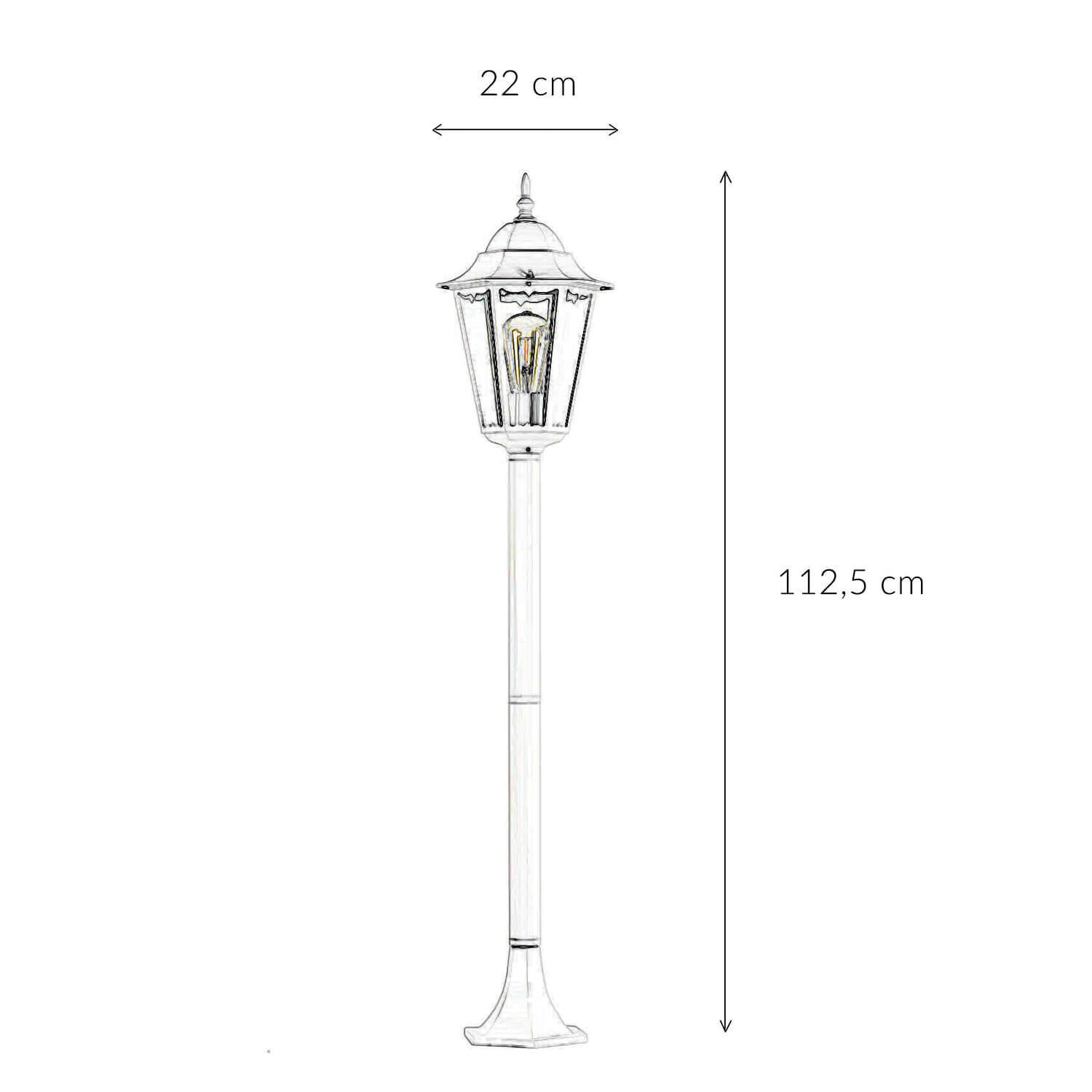 Lampadaire extérieur blanc résistant aux intempéries 1,13m BRISTOL II