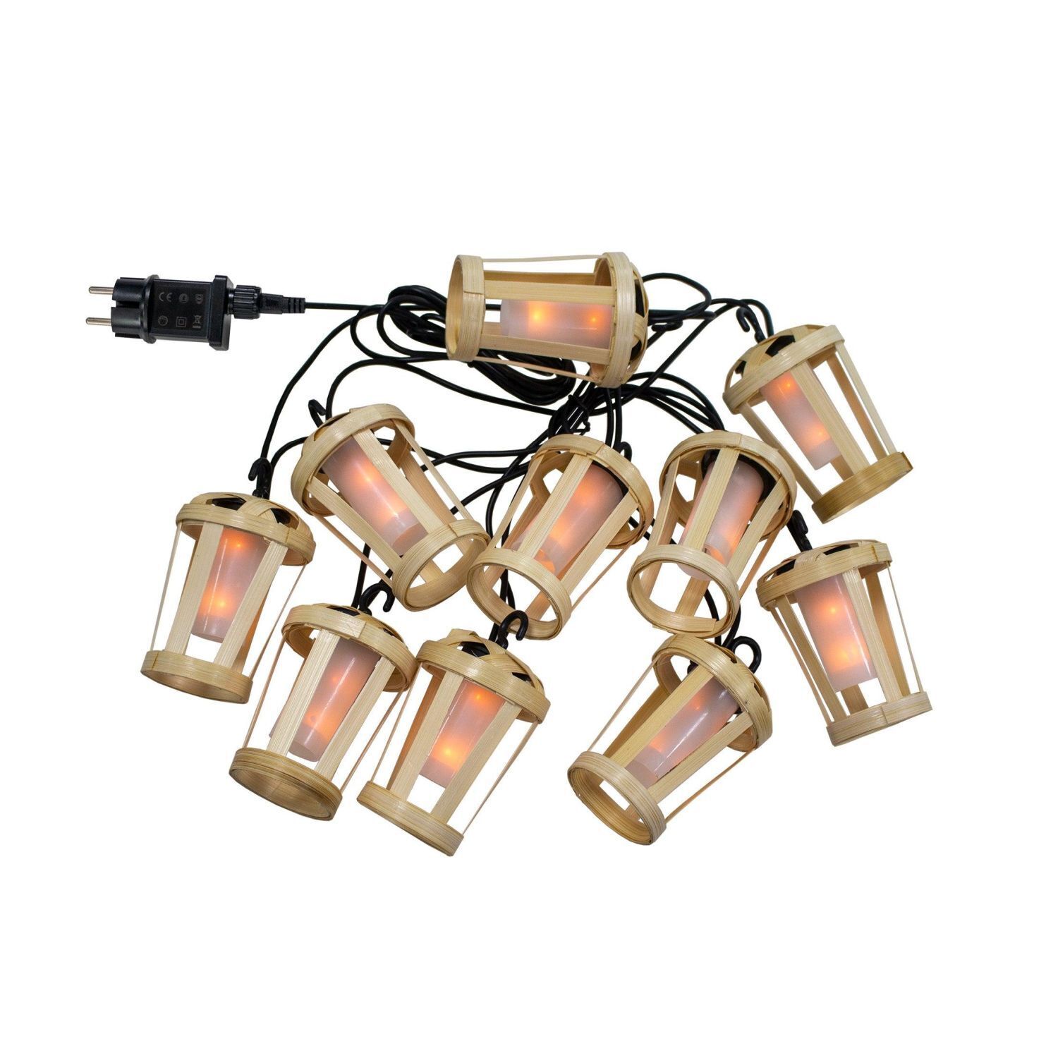 Guirlande lumineuse LED extérieure avec fiche IP44 2000 K Bambou 5m