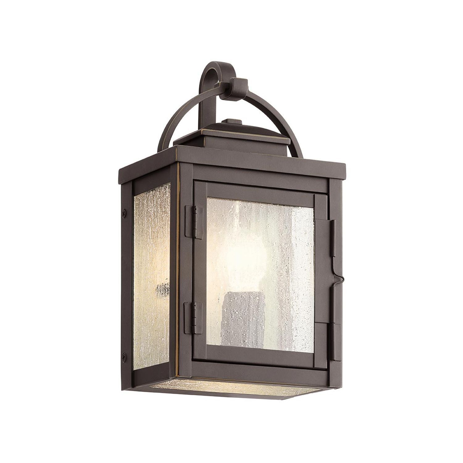 Lampe d'extérieur murale aluminium verre IP44 H : 27,9 cm Vintage