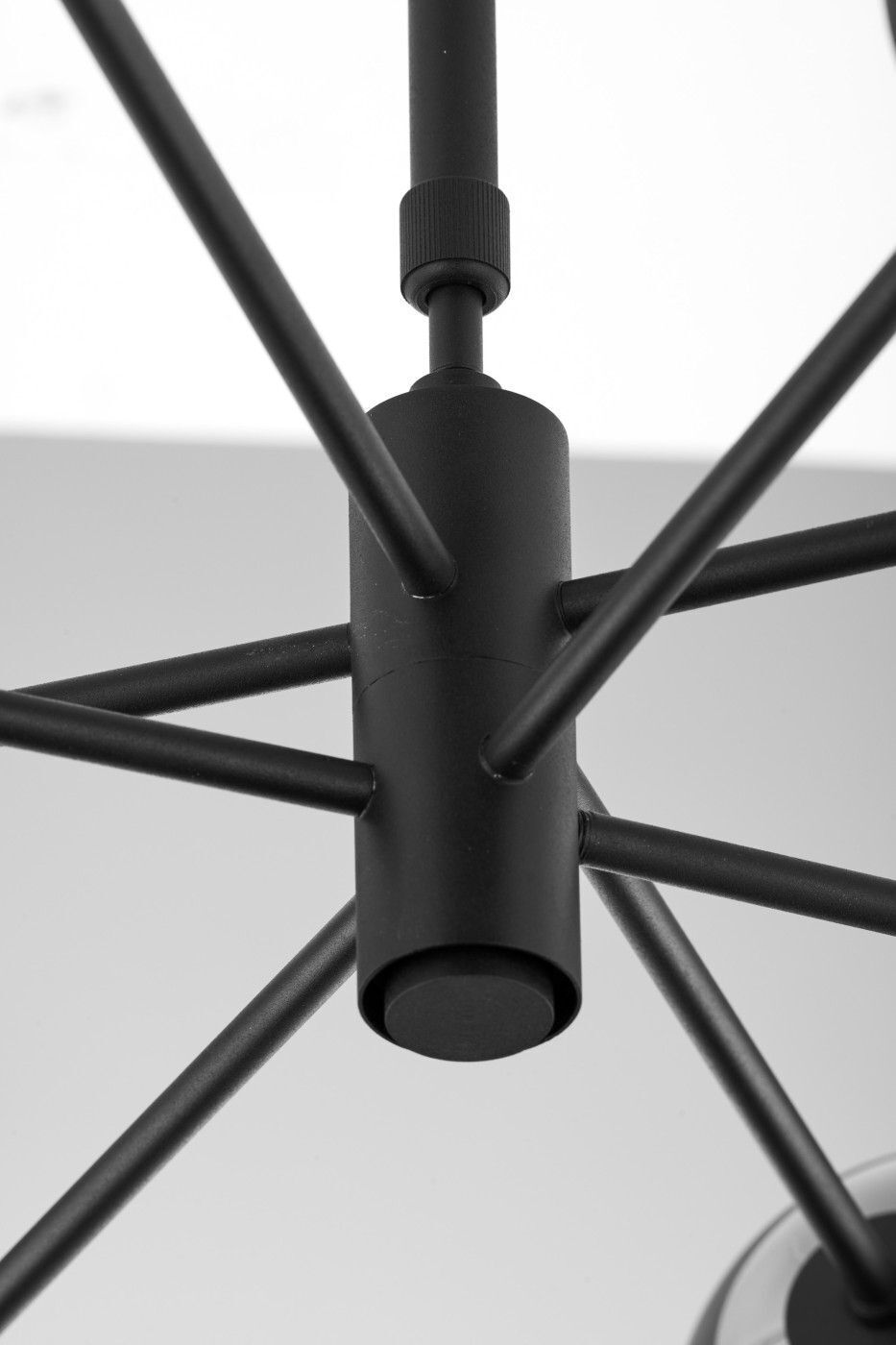 Plafonnier noir métal verre L:94 cm G9 GU10