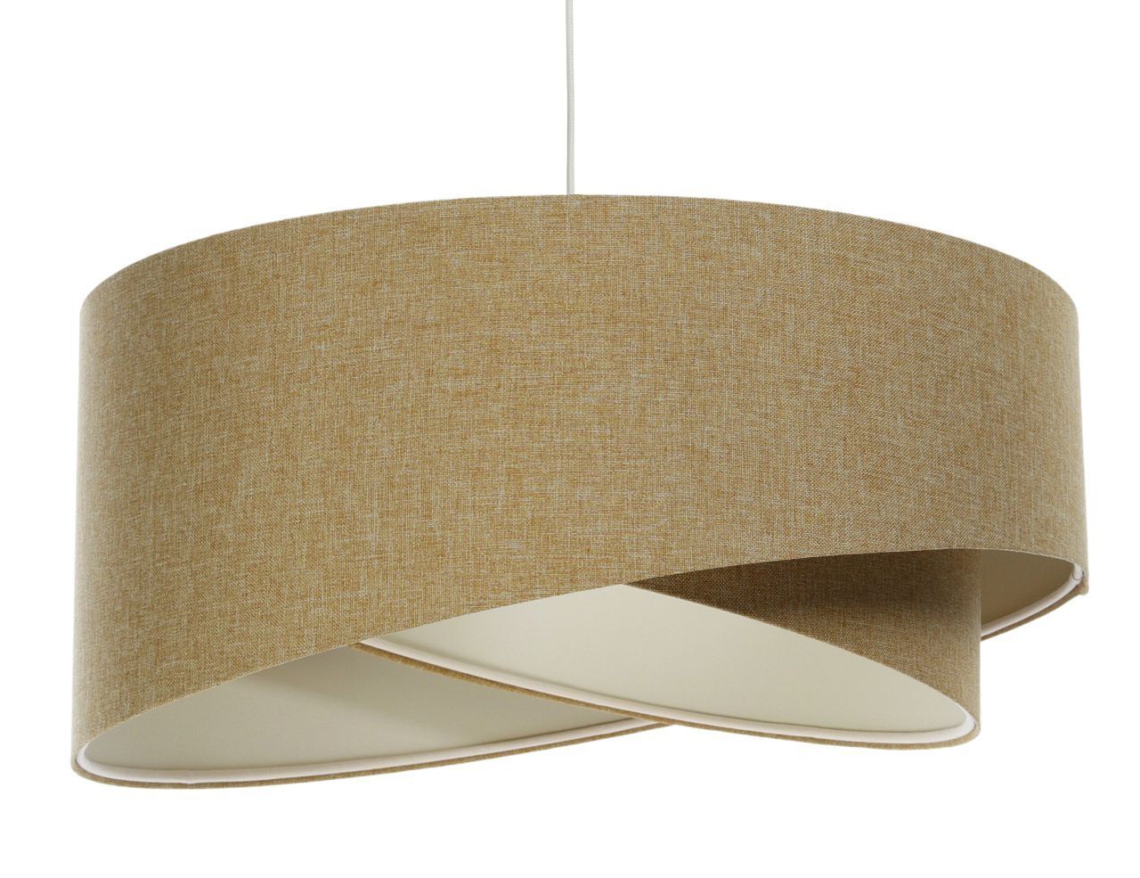 Lampe à suspendre E27 Abat-jour en tissu Ø 40 cm en beige Boho confortable