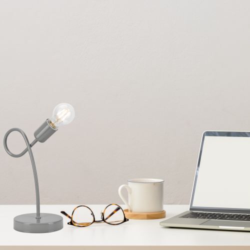 Lampe de table en métal Gris H:32cm stylé MADALYNN