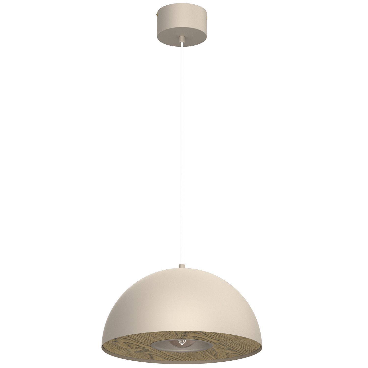 Lampe à suspendre ronde Abat-jour métallique Beige Ø35 cm E27 Loft