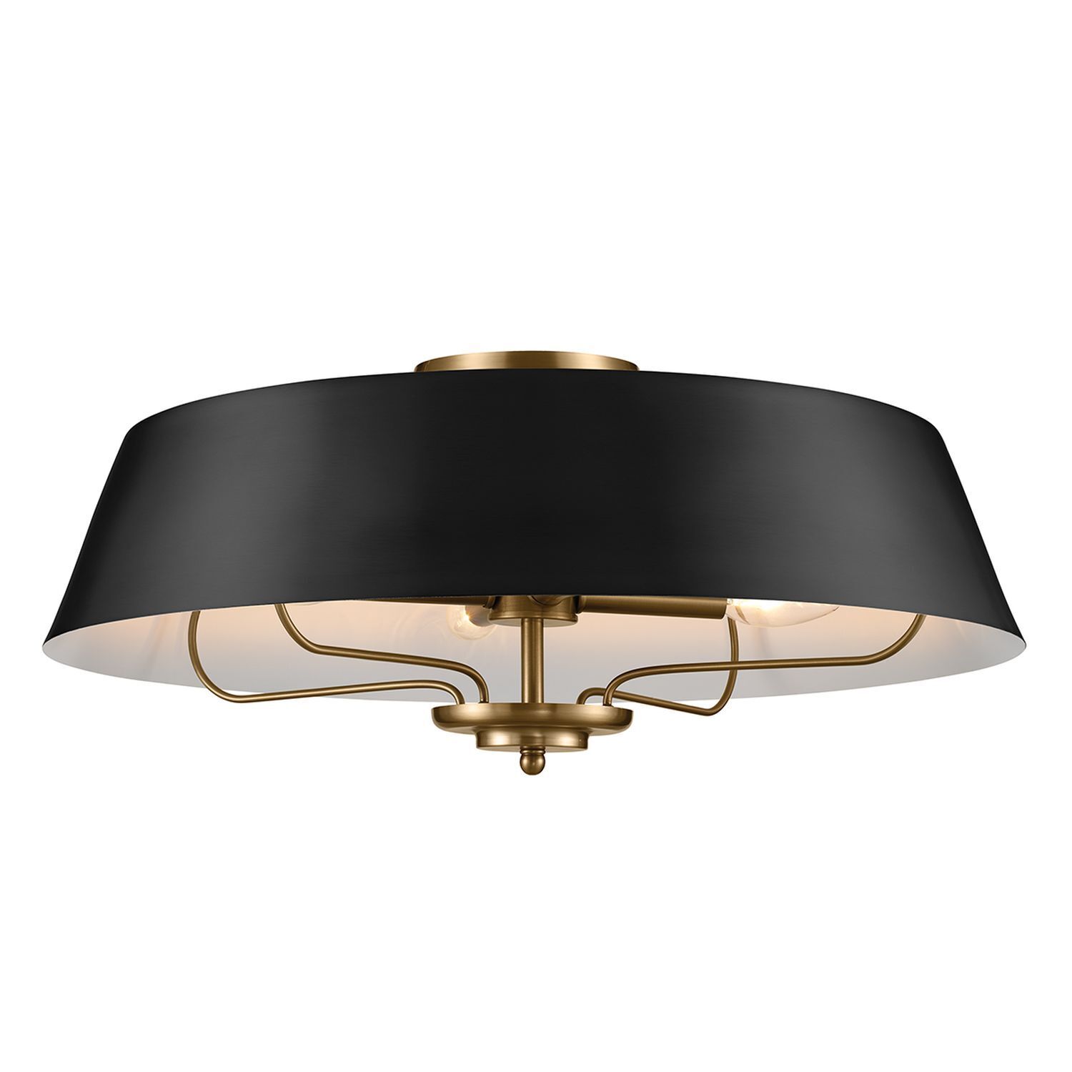 Deckenlampe rund höhenverstellbar 4x E14 in Schwarz Messing Lampe