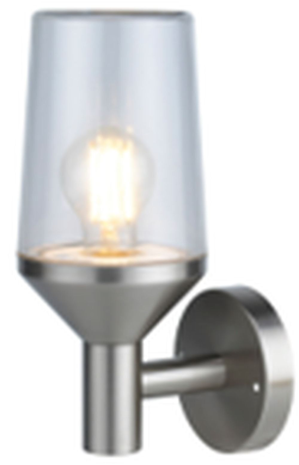 Wandlampe außen Edelstahl Glas E27 IP44 29 cm hoch Beleuchtung, Lampe