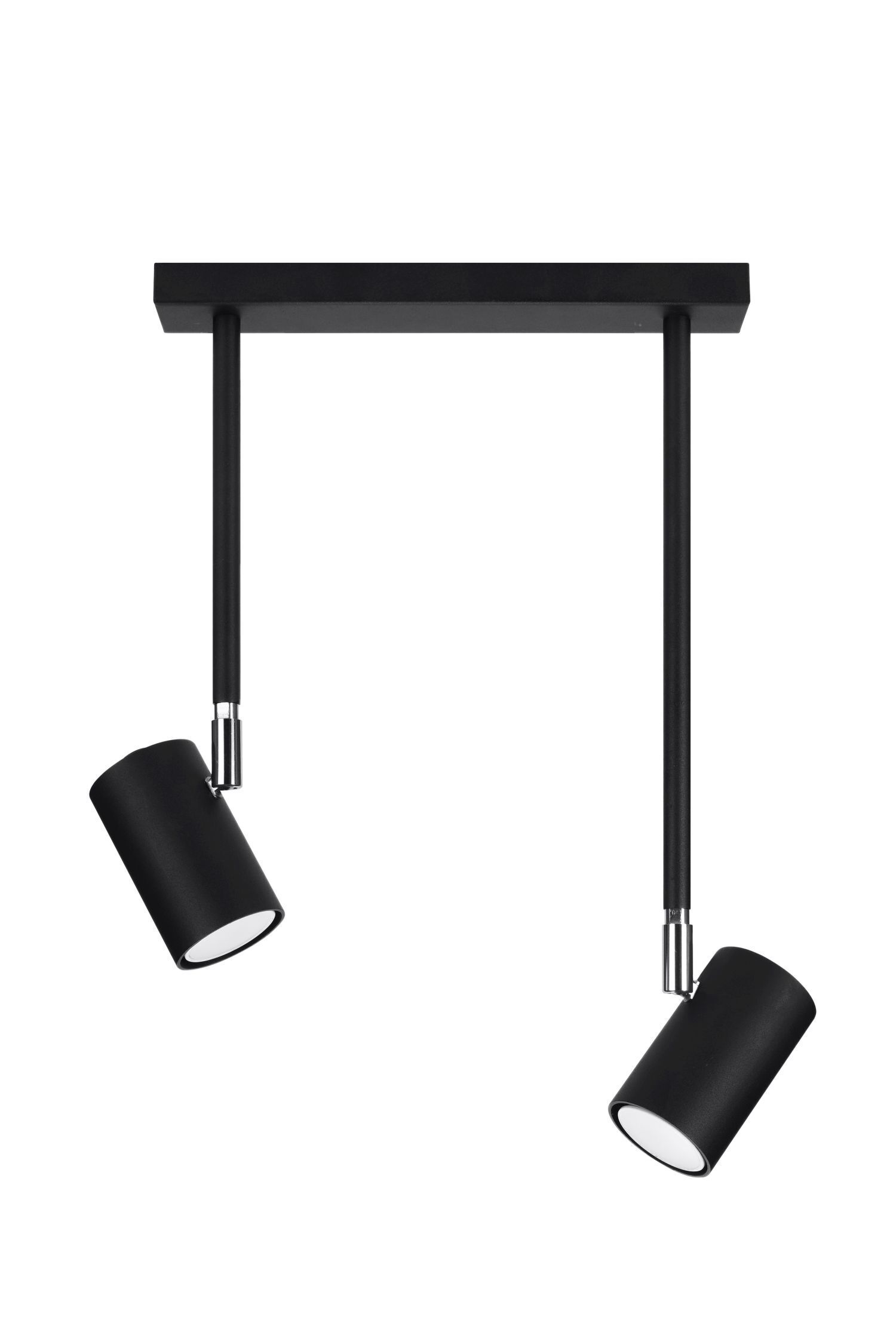 Spot métal 2 flammes orientable noir GU10