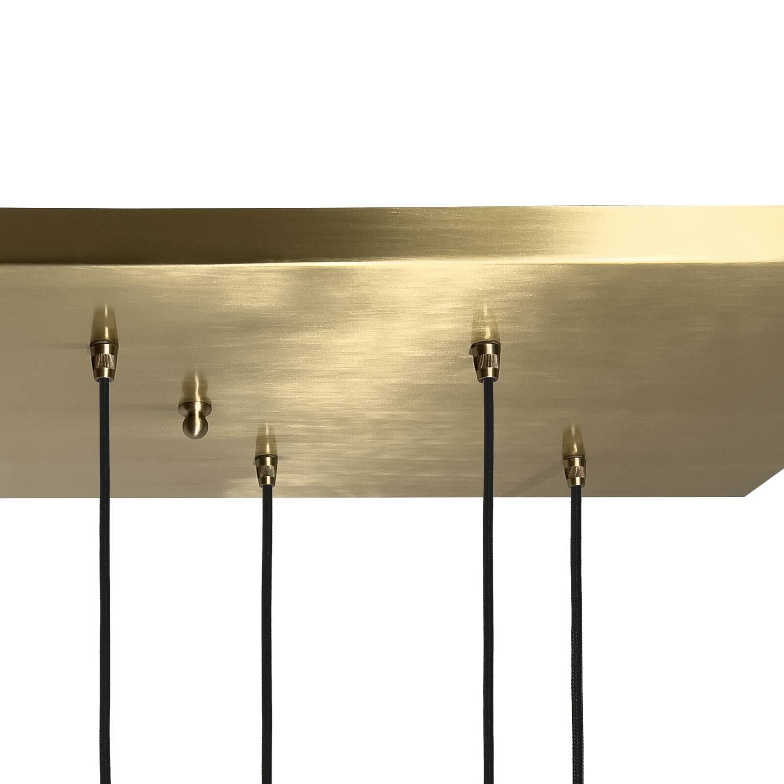 Suspension laiton L : 80 cm en bronze clair 6x E27 massif