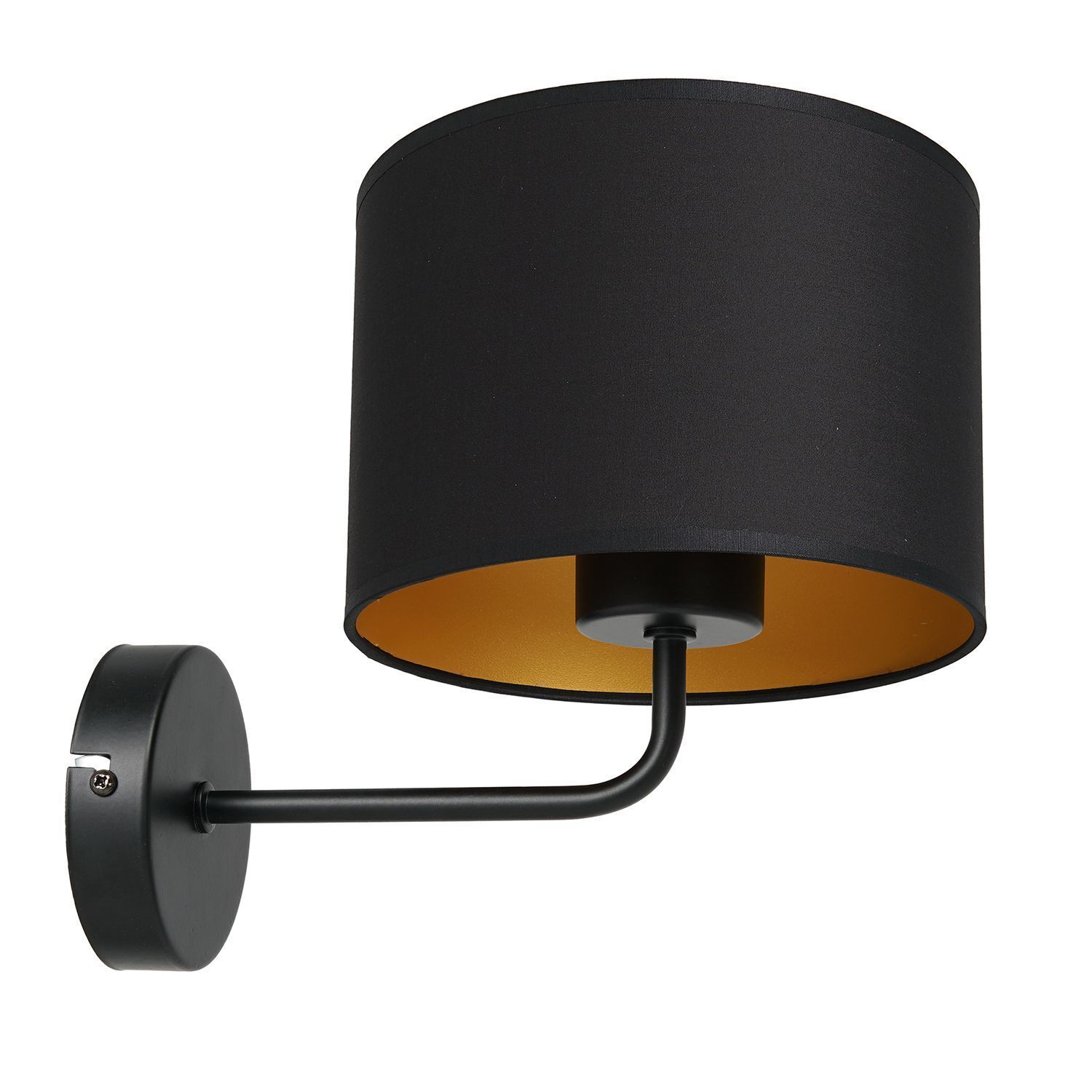 Applique murale Noir Or Tissu Métal H:23 cm confortable Lampe, Lampenschirm