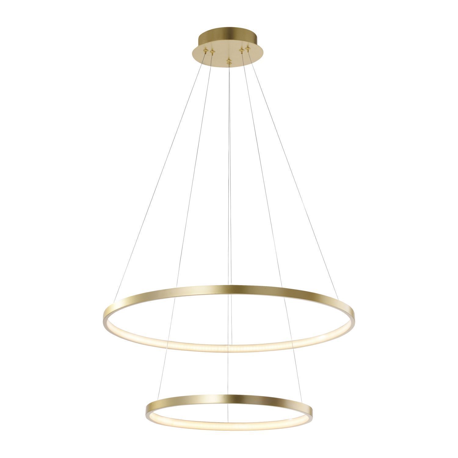 Suspension LED anneaux en métal doré Ø50 cm 3000 K