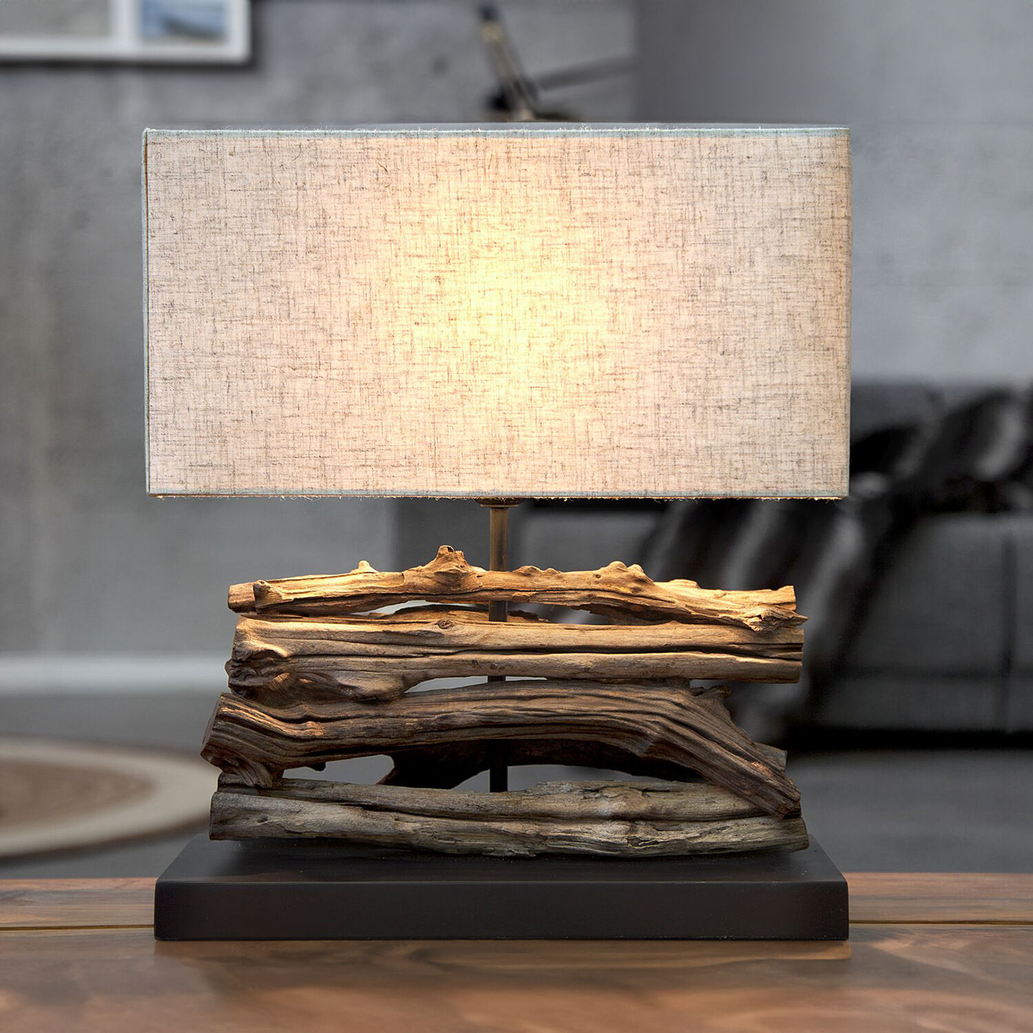 Lampe de table naturelle Moderne artistique 40cm bois flotté Lampe, Holz, Tischlampe