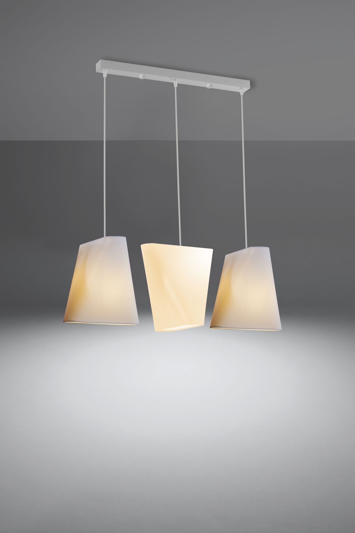 Lampe à suspendre 3 flammes Blanc Abat-jour en tissu E27 Moderne