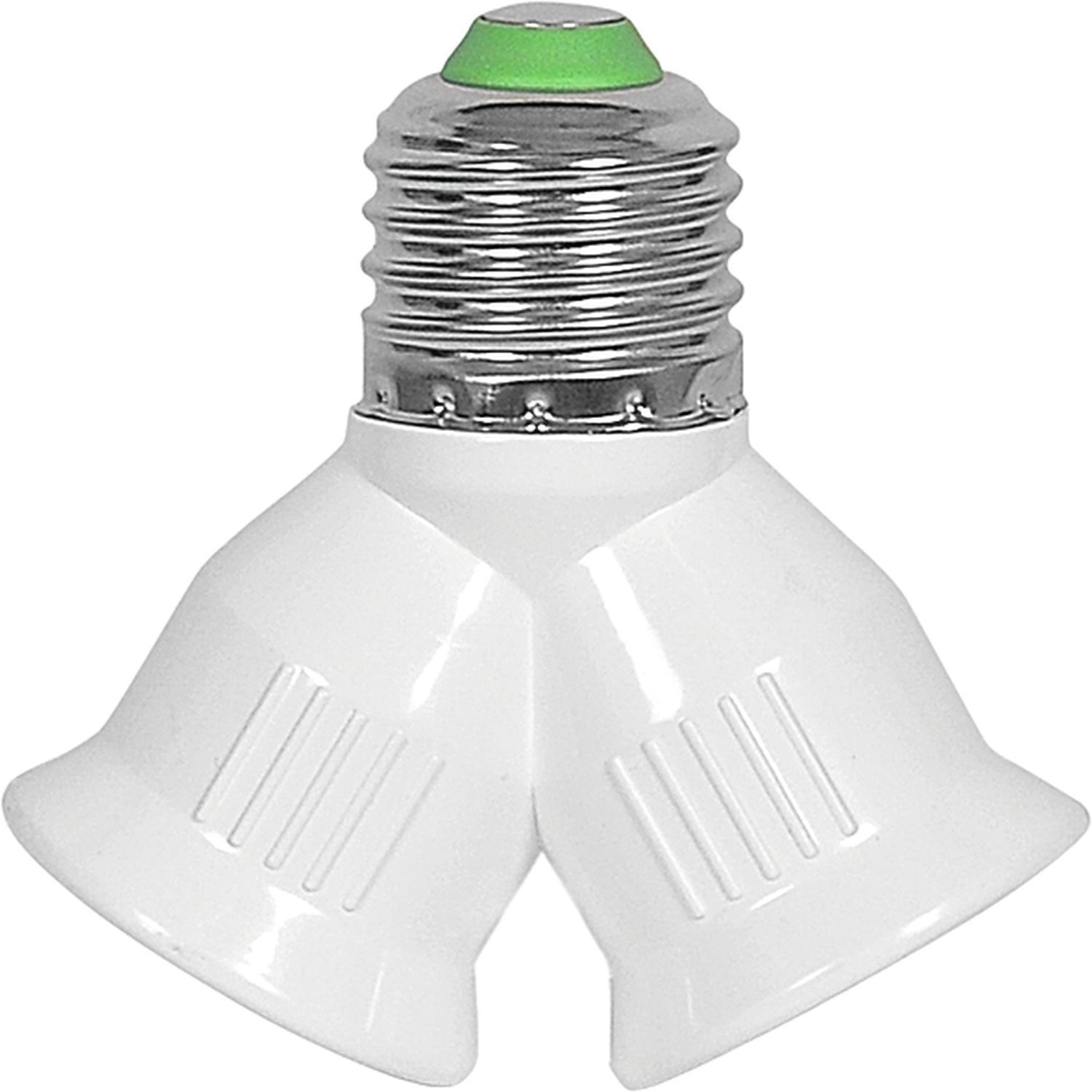 Adaptateur douille E27 vers 2x E27 blanc