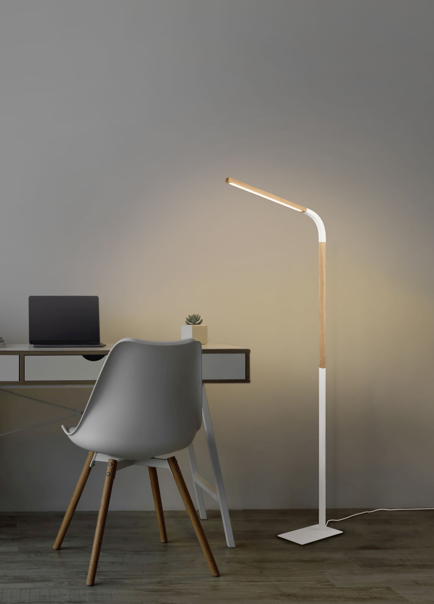 Lampadaire LED ajustable métal blanc 1400 lm