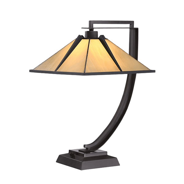 Tischlampe, Lampe, Schreibtischlampe, metallisch, Beige Schirm
