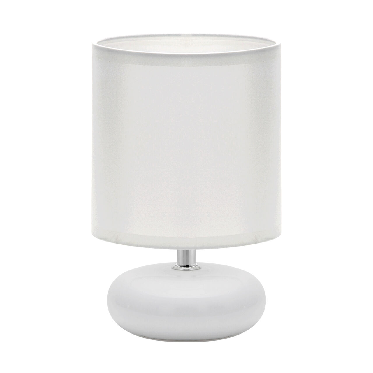 Lampe de table Blanc 20 cm petit tissu céramique E14