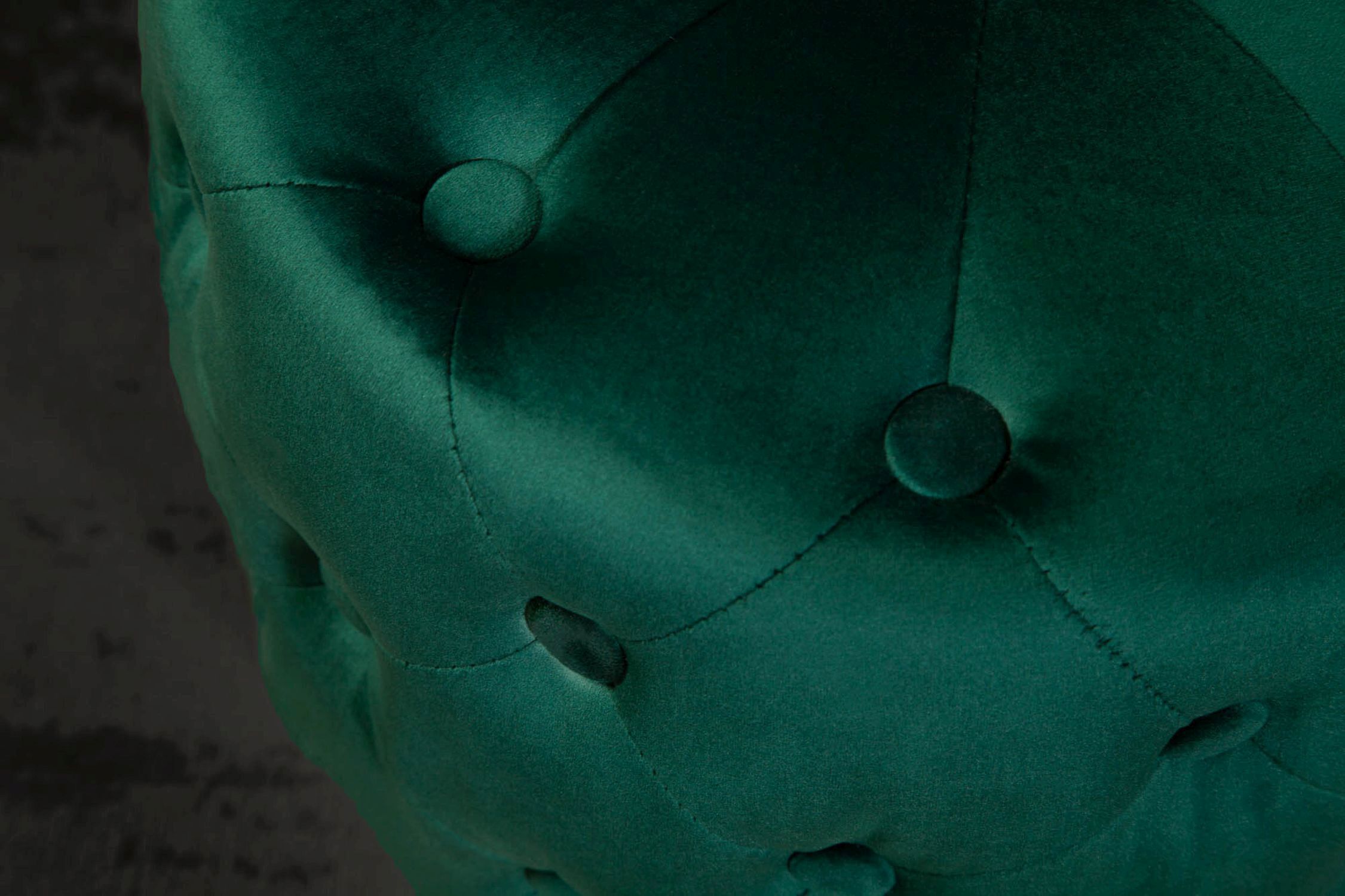 Pouf Vert Or Revêtement velours Ø 37 cm petit Chesterfield Samt