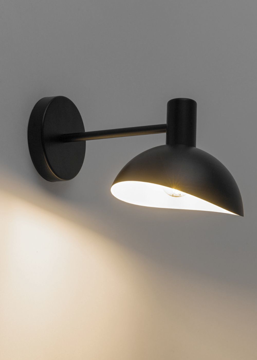 Applique en métal noir blanc L:18 cm étroit E14 Moderne