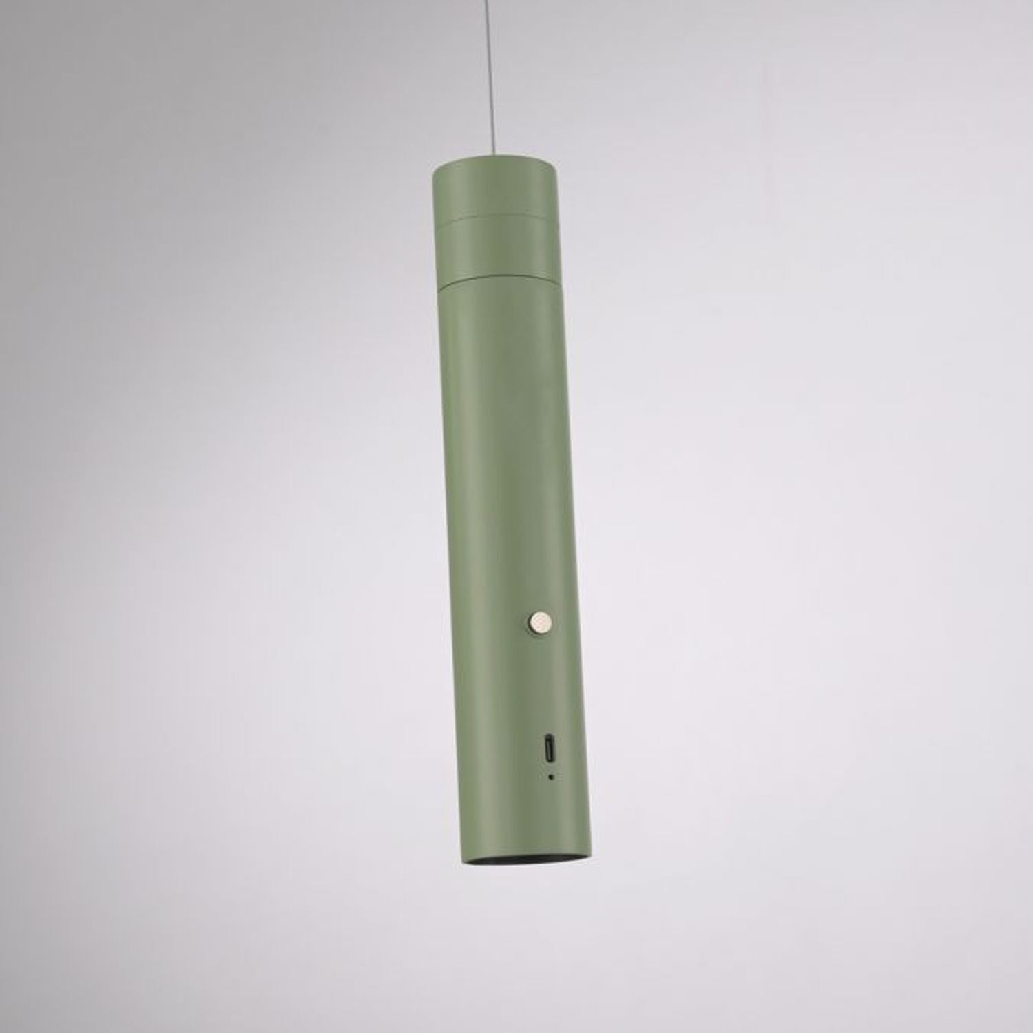 LED Akku Pendelleuchte Grün Metall Touch Dimmen 3000 K Zylinder, Lampe