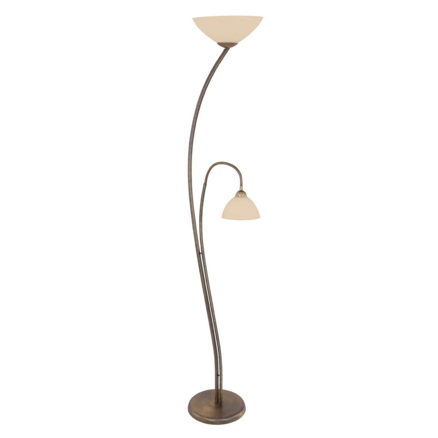 Grand plafonnier avec lampe de lecture métal verre 183 cm E27