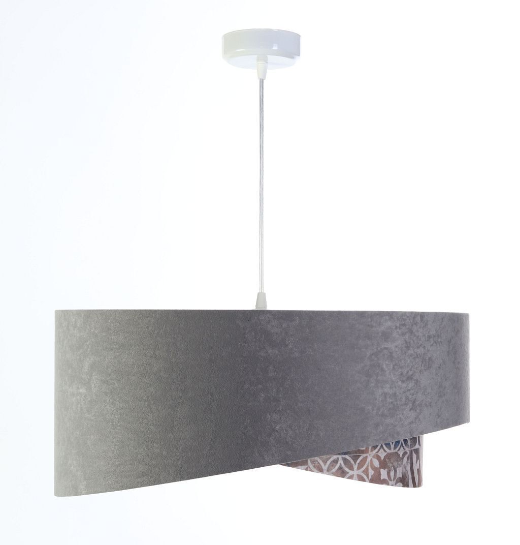 Suspension E27 ronde D : 50 cm Aspect velours Moderne Tissu