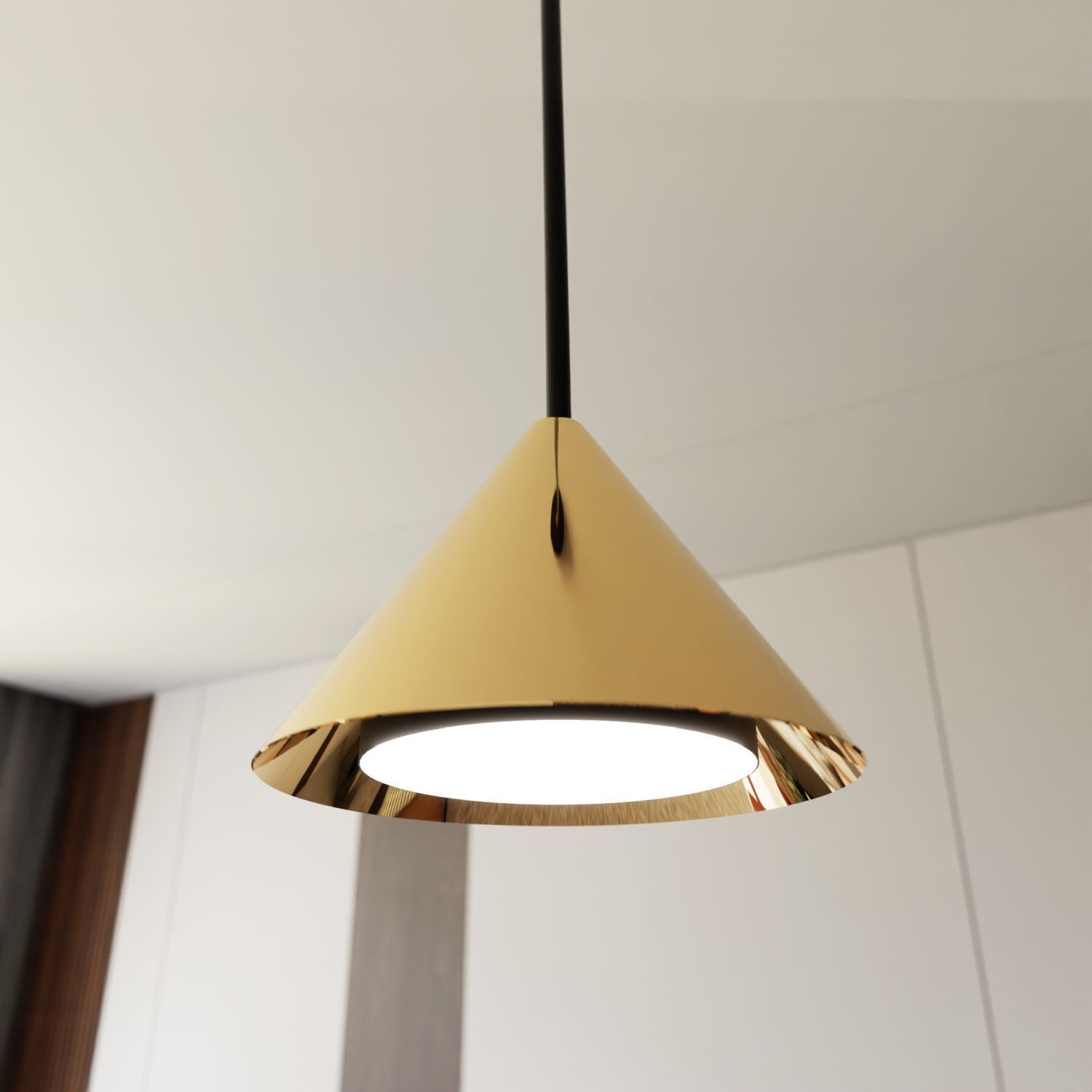 Suspension Métal L : 116 cm XXL H : max. 100 cm Noir Or