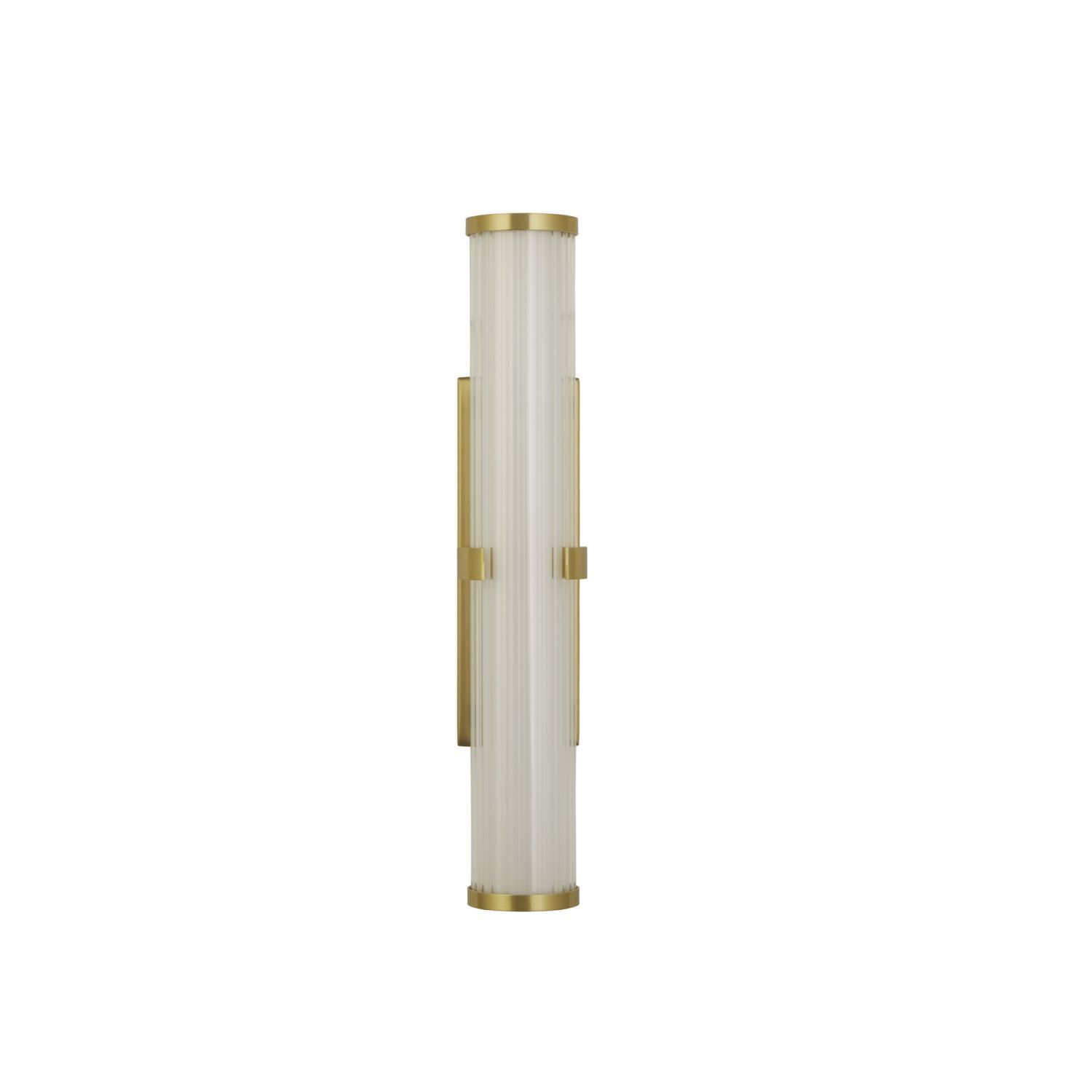 Applique LED Métal Verre IP44 H:32,5 cm en or blanc