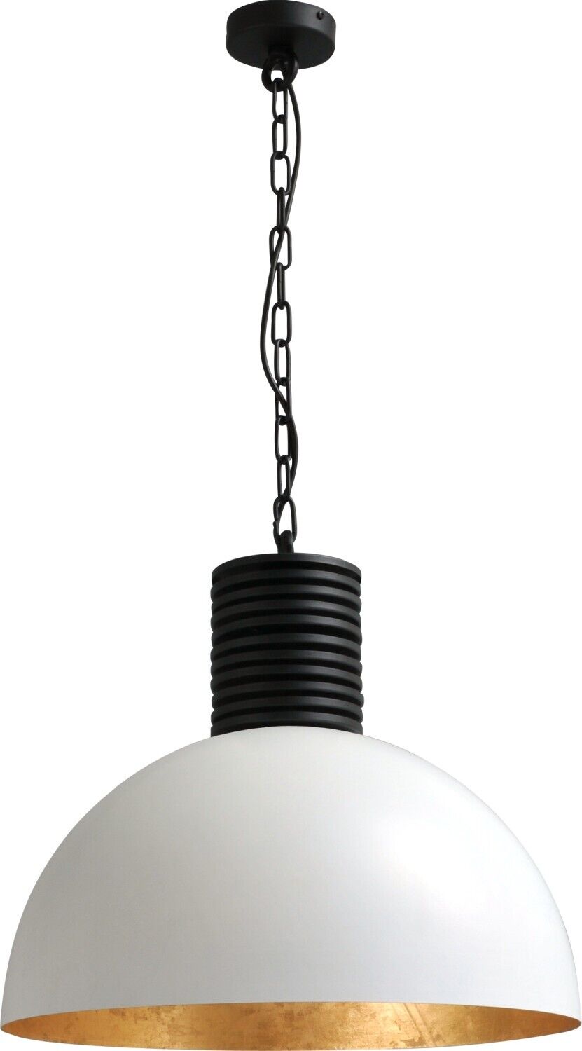 Lampe à suspendre LARINO Blanc Or Ø50cm E27 fait main