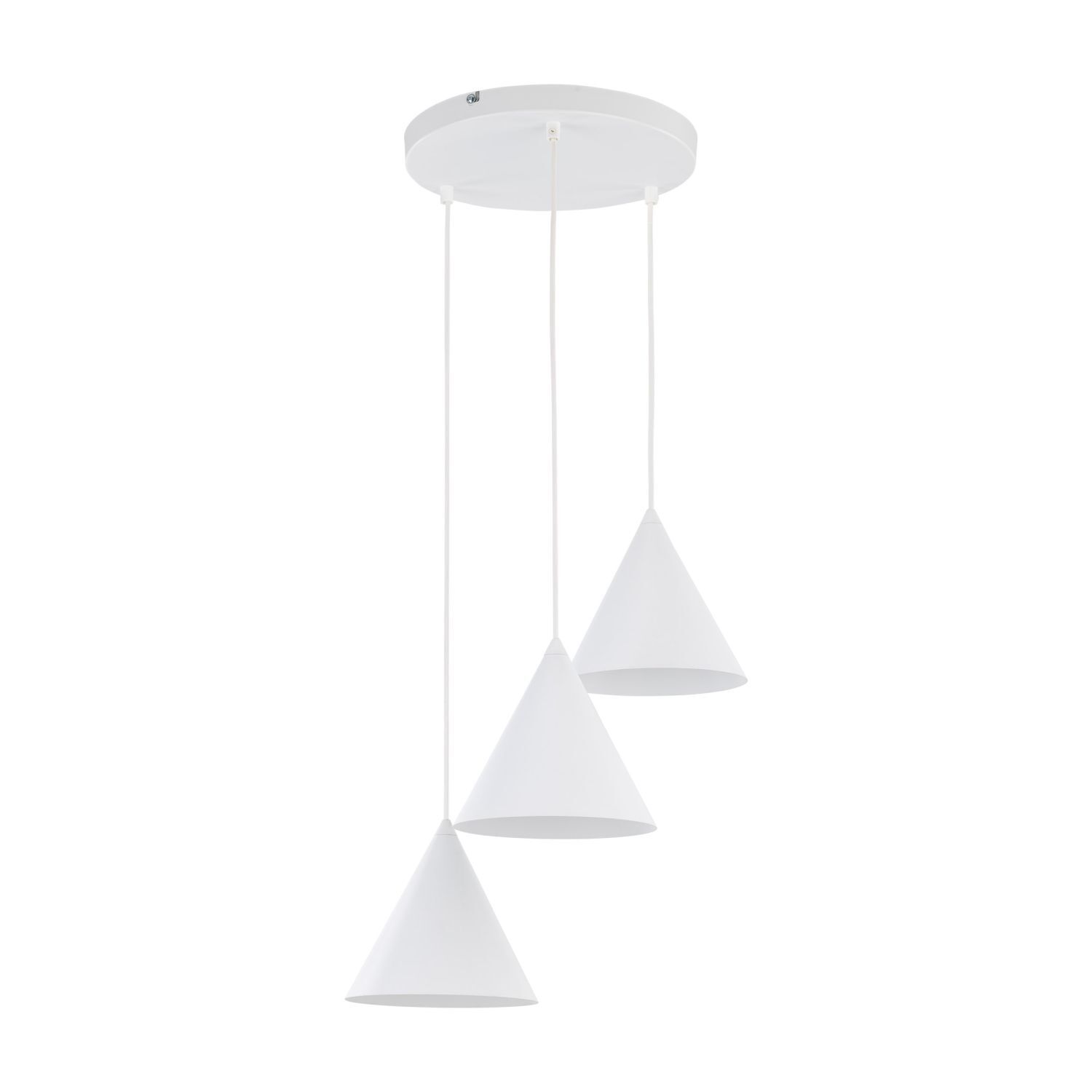 Lampe à suspendre Blanc Métal Ø 42 cm 3 flammes design rétro Lampe, Kronleuchter
