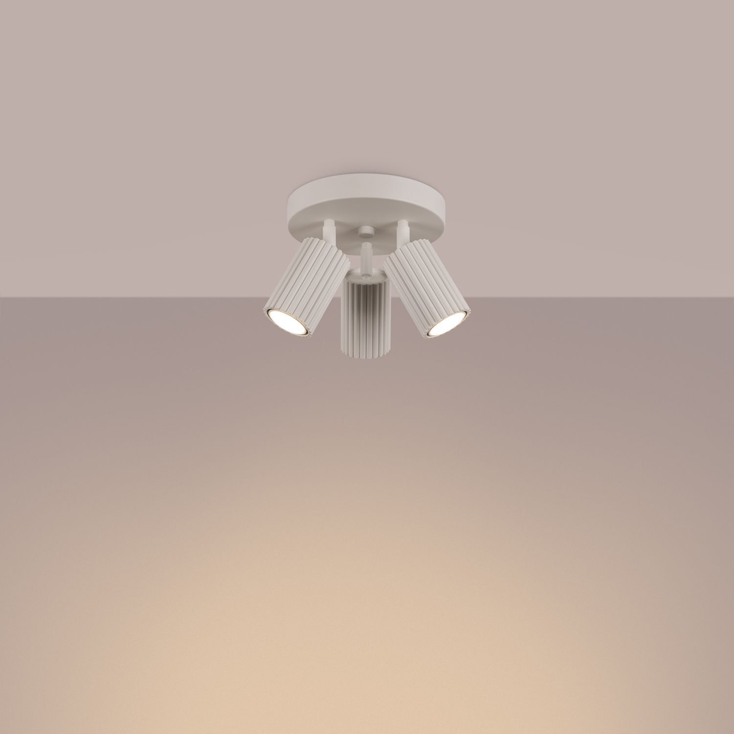 Lampe de plafonnier Moderne en crème Ø 19,5 cm orientable 3x GU10 Alu