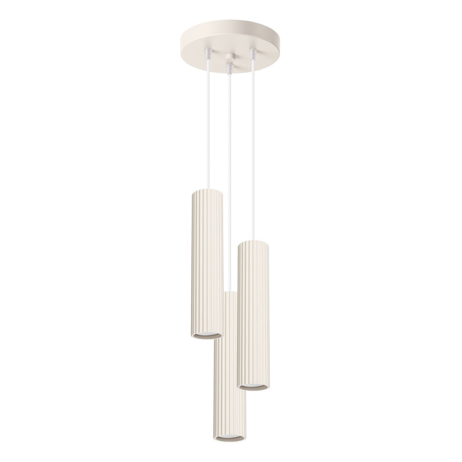 Lampe à suspendre moderne en crème à 3 flammes GU10 étroite Ø 19,5 cm Leuchter, Lampe