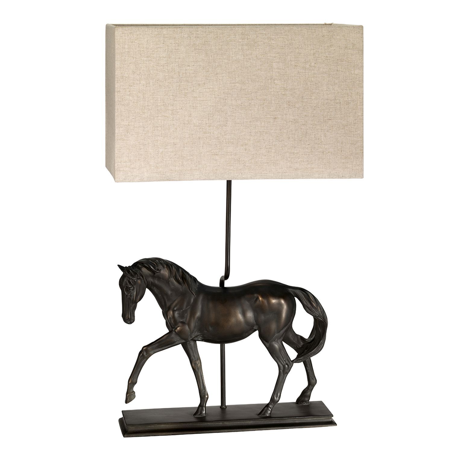 Lampe de table Jute Résine Cheval en bronze naturel antique 77 cm Lampe, Tischlampe, Tier, Pferd, Säugetier