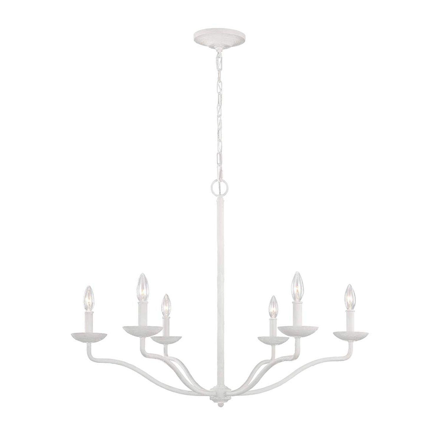 Lustre blanc métal E14 L : 82,9 cm grand style campagnard