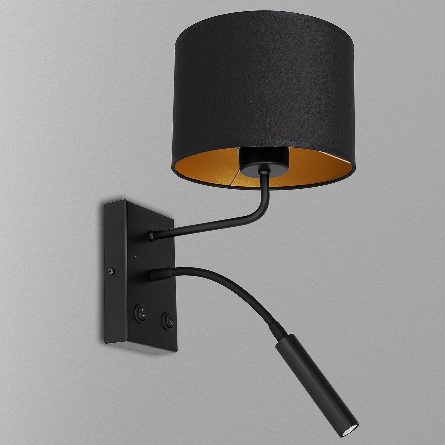 Applique murale noir or tissu bras de lecture E27 G9 confortable Lampe, Lampenschirm, Elektrisches Gerät, Schalter